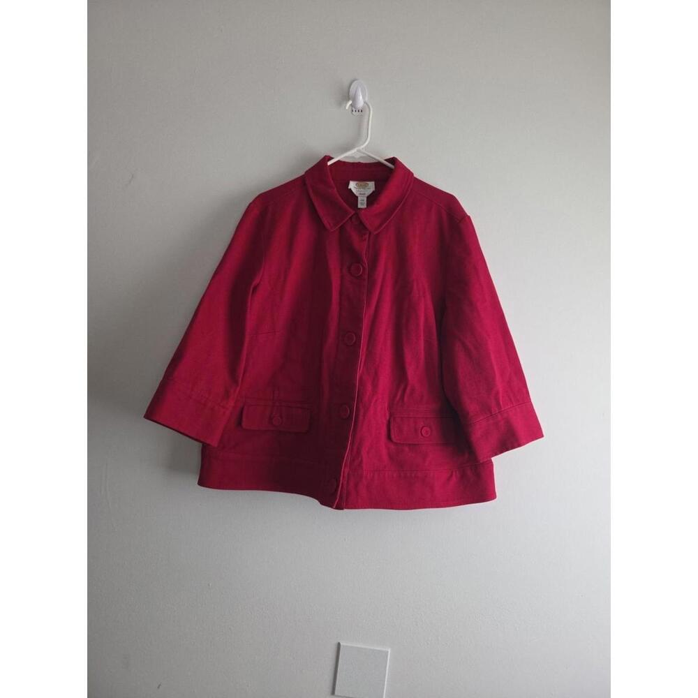 Vintage Talbots Petite Stretch Cotton & spandex  dark red Jacket Size 20w